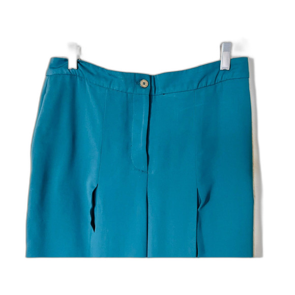 Forest Green Ultra Wide Leg Flowy Rayon Career Work Trousers Size 30 (10) EUC - Picture 4 of 8